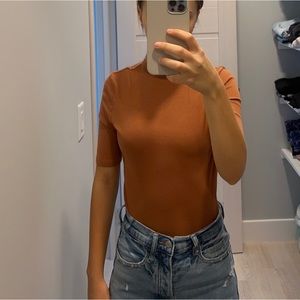 Orange/Brown Short Sleeve Shirt
